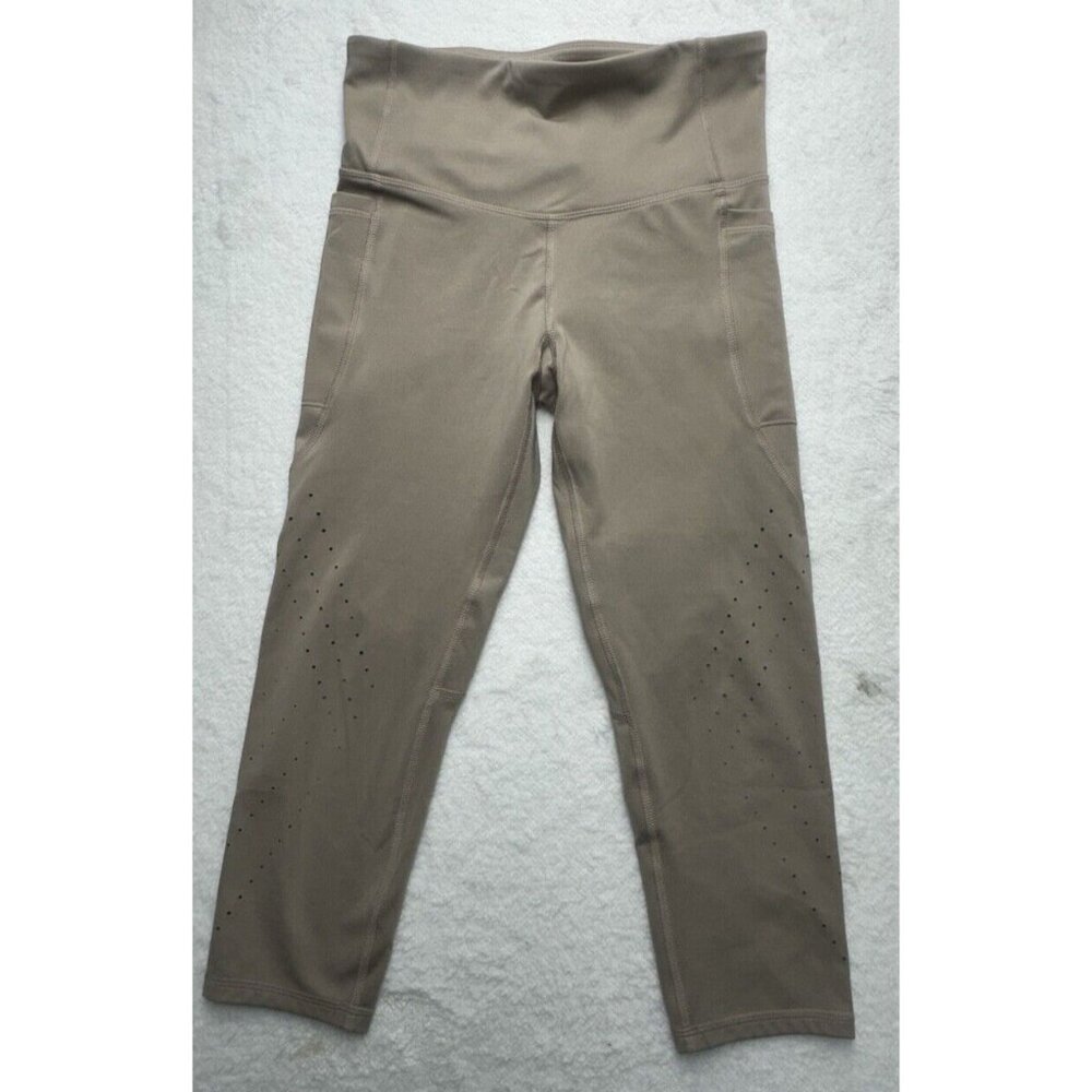 Champion Capri Leggings Women's S‎ Tan Cropped Stretch Elastic Waist Activewear